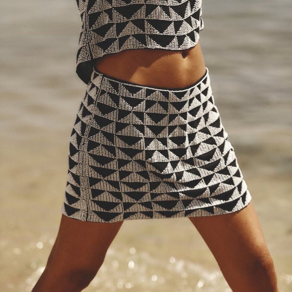 NWT BEADED MINI SKIRT